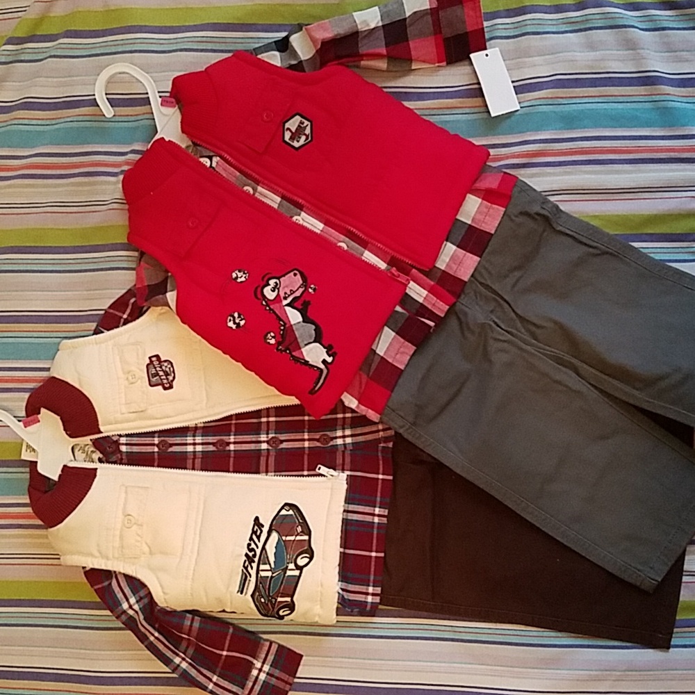 Boy toddler 3 piece vest set